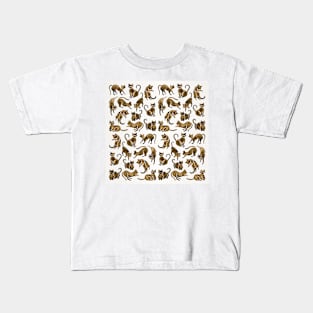 sepia cat positions Kids T-Shirt